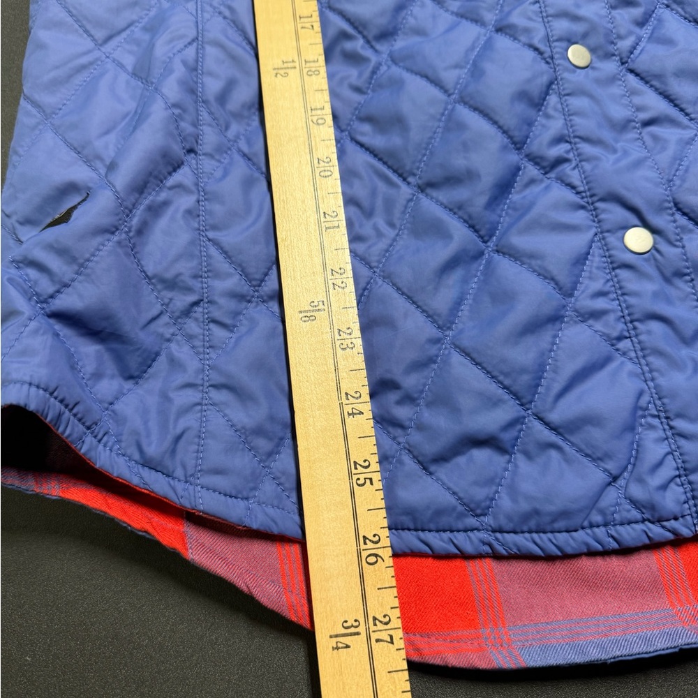 Red and Blue Plaid Reversible Quilted Shacket Snap Button-Up - Picture 16 of 16